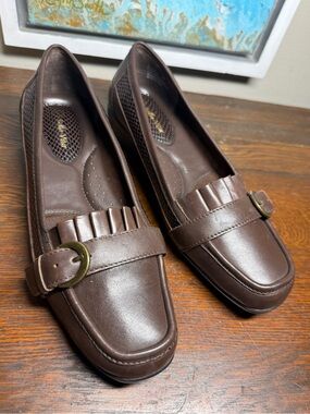 Bella Vita Brown Leather Comfort Padded Loafers Moccasins SZ 8